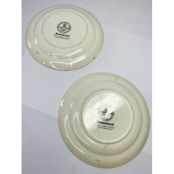 ADAMS Brentwood Real English Ironstone Bread & Butter Plates 2 Blue Shamrock VTG - Picture 4 of 9